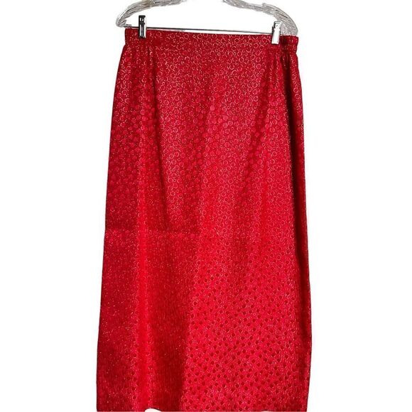 Daniela by Neicy's Red Sparkly Church Suit Skirt Suit Business Suit Size 8 - Picture 5 of 7
